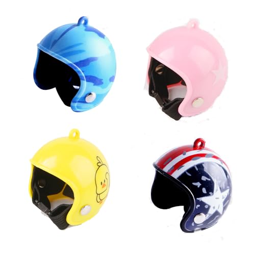 Jackanna Hühnerhelm Kopfbedeckung 4 Stück Vogelhut Kopfbedeckung Plastikhühnerhelm für Hühner und Enten Schutzkopfbedeckung (Kombination 3) von JACKANNA