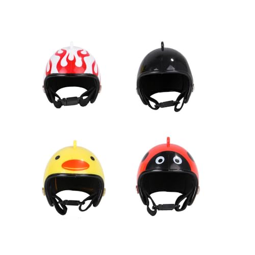 Jackanna Hühnerhelm Kopfbedeckung 4 Stück Vogelhut Kopfbedeckung Plastikhühnerhelm für Hühner und Enten Schutzkopfbedeckung (Kombination 4) von JACKANNA