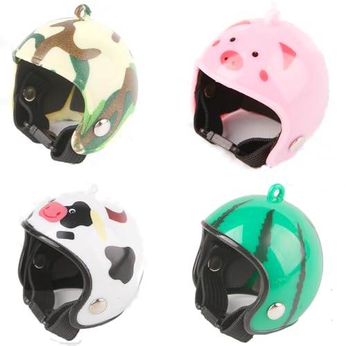 Jackanna Hühnerhelm Kopfbedeckung 4 Stück Vogelhut Kopfbedeckung Plastikhühnerhelm für Hühner und Enten Schutzkopfbedeckung (Kombination 6) von JACKANNA