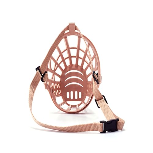Jackanna Hund Maul Abdeckung Anti-Biss Anti-Bellen mit weichem Kunststoff atmungsaktiv Mesh Maul Abdeckung Zaun Hund Maul Abdeckung (Beige, 3#（10-15KG）) von JACKANNA