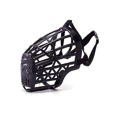 Jackanna Hund Maul Abdeckung Anti-Biss Anti-Bellen mit weichem Kunststoff atmungsaktiv Mesh Maul Abdeckung Zaun Hund Maul Abdeckung (eisenhaltig, 4#（15-20KG）) von JACKANNA