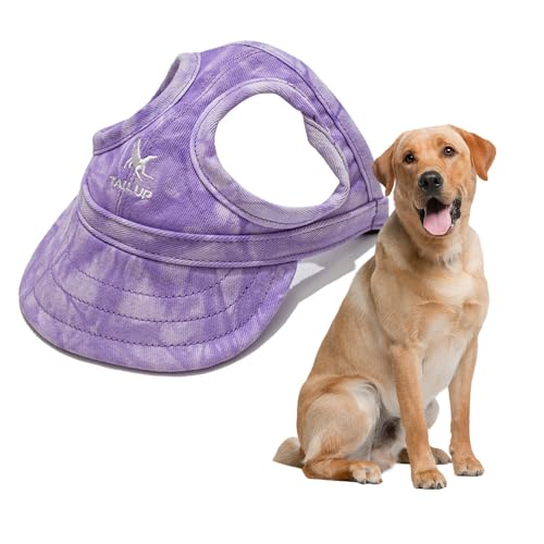 Jackanna Hunde-Baseballmütze mit Ohrlöchern, Outdoor-Sonnenhut, für kleine und mittelgroße Hunde und Katzen, mit verstellbarem Nackenband (Bewölkt Violett, S) von JACKANNA