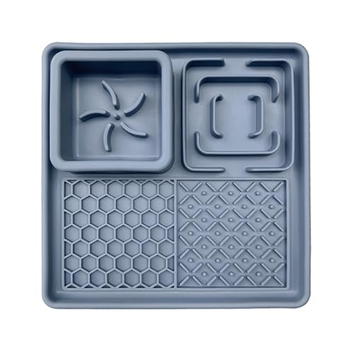 Jackanna Hundeleckpads mit Saugnäpfen Slow Food Haustierleckpads für Futter und Wasser, Silikon-Futterpads für Butterfutter, Joghurt, Hundefutter (Blau) von JACKANNA
