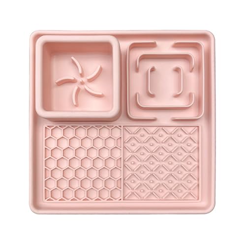 Jackanna Hundeleckpads mit Saugnäpfen Slow Food Haustierleckpads für Futter und Wasser, Silikon-Futterpads für Butterfutter, Joghurt, Hundefutter (Rosa) von JACKANNA