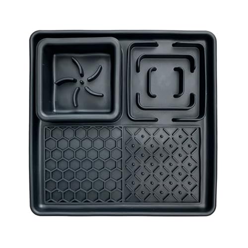 Jackanna Hundeleckpads mit Saugnäpfen Slow Food Haustierleckpads für Futter und Wasser, Silikon-Futterpads für Butterfutter, Joghurt, Hundefutter (Schwarz) von JACKANNA