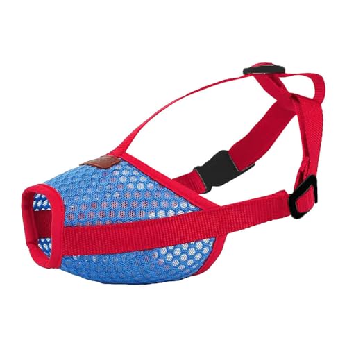 Jackanna Hundemaulkorb Anti Biss Bellen Hundemaulkorb Verstellbarer Trinkmaulkorb für Haustiere für kleine, mittelgroße Hunde (Rot, M（5-13KG）) von JACKANNA