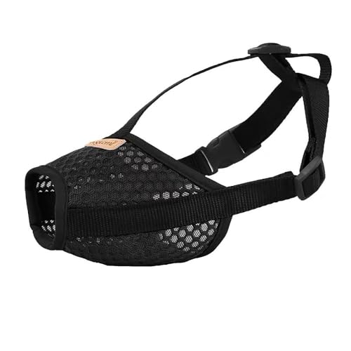 Jackanna Hundemaulkorb Anti Biss Bellen Hundemaulkorb Verstellbarer Trinkmaulkorb für Haustiere für kleine, mittelgroße Hunde (Schwarz, M（5-13KG）) von JACKANNA