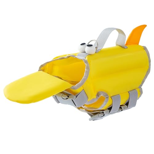 Jackanna Hundeschwimmweste Hundeschwimmweste schwimmend - Verstellbare Hundeschwimmweste mit Hals schwimmend Haustier Badebekleidung (Große Augen, XL) von JACKANNA