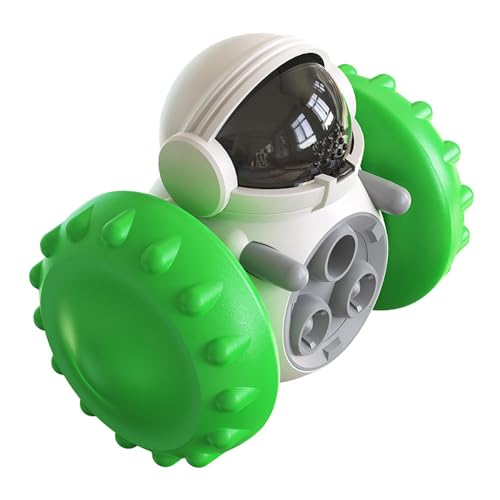 Jackanna Hundespielzeug Cat Balance Car Slow Leak Feeder Haustierzubehör Rolling Feeder Hundespielzeug, Smart Toys für Hunde, Hundefütterung (Grüner Roboter) von JACKANNA