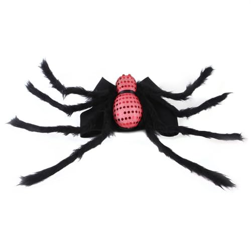 Jackanna Katze Fledermaus Kostüm Halloween Hundekostüme Haustier Kleidung Fledermaus Flügel Haustier gruselig dekoratives Zubehör für Spinne Rollenspiel (Rote Spinne) von JACKANNA