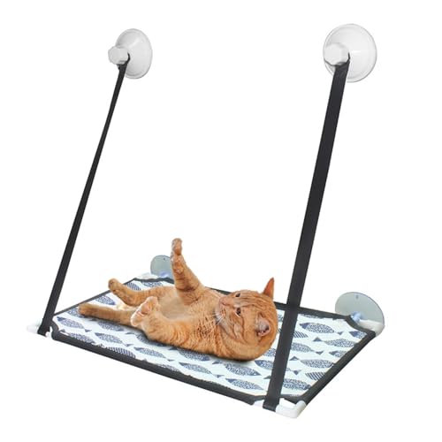 Jackanna Katze Hängematte, Katze Fenster Hängematte Fenster Barsch, Sicherheit Katze Klettergerüst, Platz sparende Fenster Katze Sitz (Bedruckt A einlagig, Universelle Größe) von JACKANNA