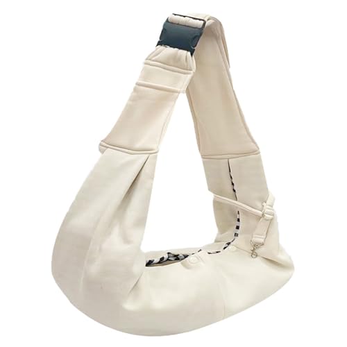 Jackanna Katze Tasche, Outdoor Portable große Kapazität verstellbare Haustier Rucksack, einzelne Schultergurt Crossbody Haustier Tasche (Beige) von JACKANNA