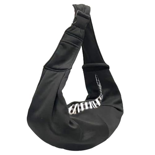 Jackanna Katze Tasche, Outdoor Portable große Kapazität verstellbare Haustier Rucksack, einzelne Schultergurt Crossbody Haustier Tasche (Schwarz) von JACKANNA