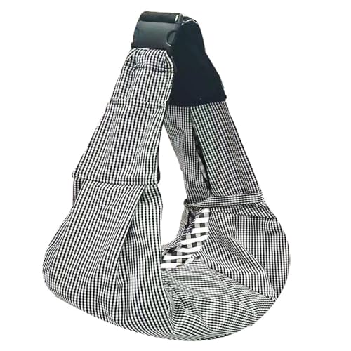 Jackanna Katze Tasche, Outdoor Portable große Kapazität verstellbare Haustier Rucksack, einzelne Schultergurt Crossbody Haustier Tasche (Schwarz und weiß) von JACKANNA