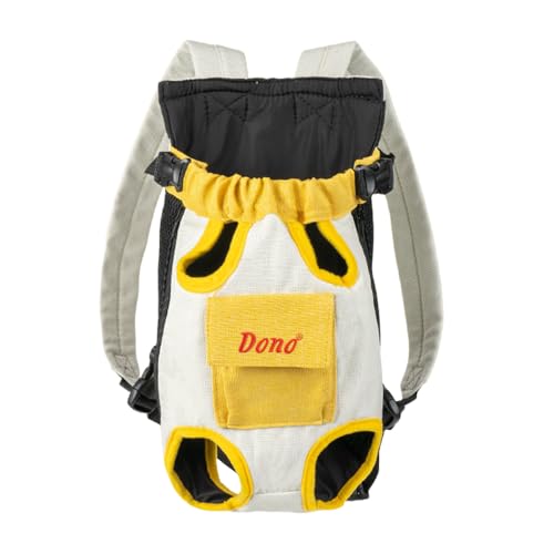 Jackanna Pet Bag, Out and About Portable Duffel Bag, Hund Katze Brust Vier Beine Backpack (Gelb-Weiß, L) von JACKANNA
