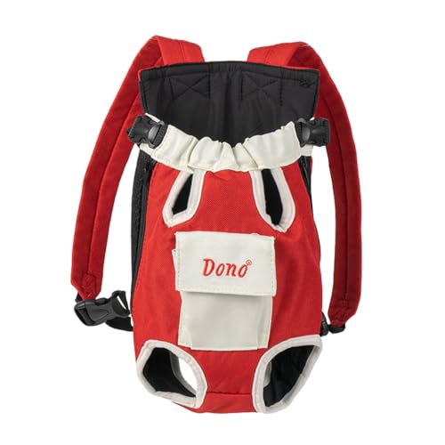 Jackanna Pet Bag, Out and About Portable Duffel Bag, Hund Katze Brust Vier Beine Backpack (Rot-Weiß, L) von JACKANNA