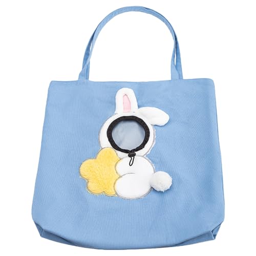 Jackanna Pet Carrier, Hands Free Carrier für Kätzchen und Welpen, Faltbare Haustier Reisetasche, Soft Side Pet Travel Bag (Blauer Hase, M) von JACKANNA