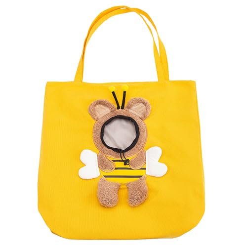 Jackanna Pet Carrier, Hands Free Carrier für Kätzchen und Welpen, Faltbare Haustier Reisetasche, Soft Side Pet Travel Bag (Gelbe Biene, M) von JACKANNA