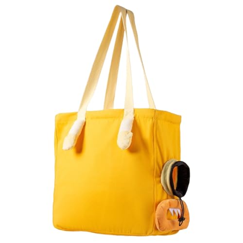 Jackanna Pet Carrier, Hands Free Carrier für Kätzchen und Welpen, Faltbare Haustier Reisetasche, Soft Side Pet Travel Bag (Gelbe vierbeinige Tasche, M) von JACKANNA