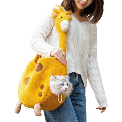 Jackanna Pet Carrier, Hands Free Carrier für Kätzchen und Welpen, Faltbare Haustier Reisetasche, Soft Side Pet Travel Bag (Giraffen, S) von JACKANNA