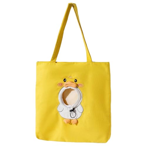 Jackanna Pet Carrier, Hands Free Carrier für Kätzchen und Welpen, Faltbare Haustier Reisetasche, Soft Side Pet Travel Bag (Kleine gelbe Ente, M) von JACKANNA