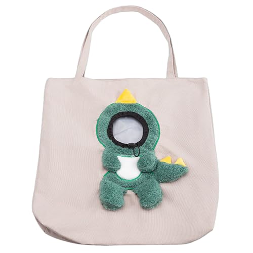 Jackanna Pet Carrier, Hands Free Carrier für Kätzchen und Welpen, Faltbare Haustier Reisetasche, Soft Side Pet Travel Bag (Kleiner grüner Dinosaurier, M) von JACKANNA