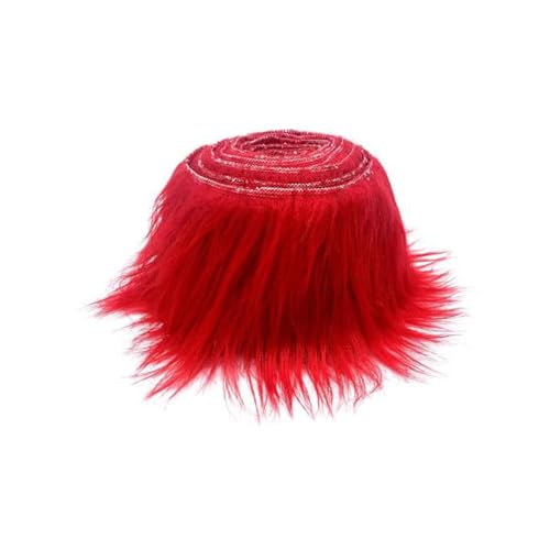 Jackanna Plüsch Kunstpelz Band Pelz Stoff Kunstleder Plüsch, Kunstpelz zum Basteln, Plüsch Dekostoff für Gnom Bart Weihnachtsmann Haar Zwerg Stuhlbezug Sitzkissen DIY Kostüm Dekoration (Farbe 3) von JACKANNA