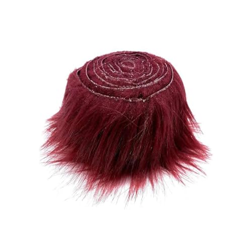 Jackanna Plüsch Kunstpelz Band Pelz Stoff Kunstleder Plüsch, Kunstpelz zum Basteln, Plüsch Dekostoff für Gnom Bart Weihnachtsmann Haar Zwerg Stuhlbezug Sitzkissen DIY Kostüm Dekoration (Farbe 8) von JACKANNA