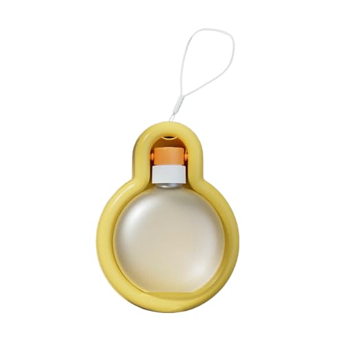 Jackanna Tragbare Hundewasserflasche und Hundefutterflaschenspender mit Schüssel - auslaufsichere, lebensmittelechte Kunststoffbecher (Gelbe Wasserflasche, 350ml) von JACKANNA