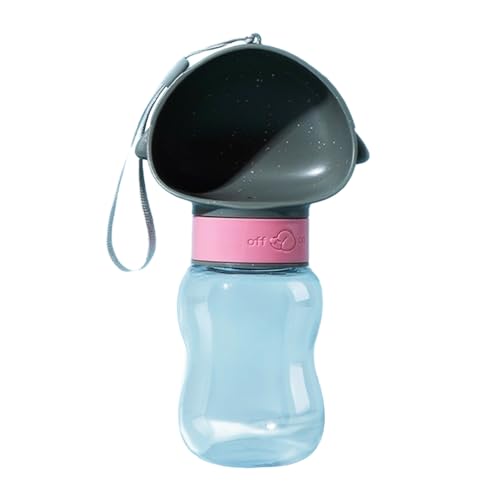 Jackanna Tragbare Hundewasserflasche und Hundefutterflaschenspender mit Schüssel - auslaufsichere, lebensmittelechte Kunststoffbecher (Pinguin Grau, 350ml) von JACKANNA