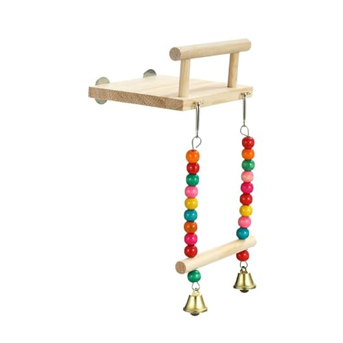 Jackanna Vogelspielzeug aus Holz – Papageien-Schaukel für Sittiche, Wellensittiche & Nymphensittiche kleine & mittelgroße Vögel (Perlenschaukel aus Holz) von JACKANNA