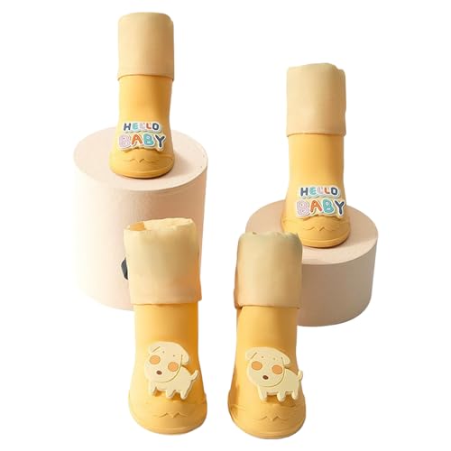 Jackanna wasserdichte Hundeschuhe, Hundeschuhe geeignet für Schnee und Regenwetter (Yellow Puppy (Kleine Rasse), XL) von JACKANNA