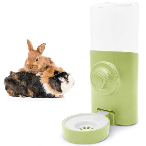 Kaninchen Automatischer Wasserspender Kaninchen 600ml Hängend Haustier Trinkflasche Hasen Meerschweinchen Zubehoer Hamster Chinchilla Frettchen Käfig Wasserflasche (Grün, EIN Stück) von JACKANNA