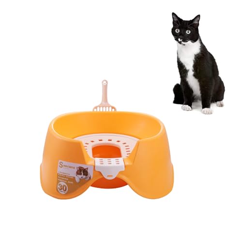 Katzentoilette für Kätzchen mit Deckel & hohen Kanten - Ergonomisches Design mit Antihaft-Beschichtung, obenliegendem Eingang & stabilen Gitter, ideal für kleine/große Wohnungen (Gelb, EIN Stück) Katzentoilette für Kätzchen mit Deckel & hohen Kanten - Ergonomisches Design mit Antihaft-Beschichtung, obenliegendem Eingang & stabilen Gitter, ideal für kleine/große Wohnungen (Gelb, EIN Stück) von JACKANNA
