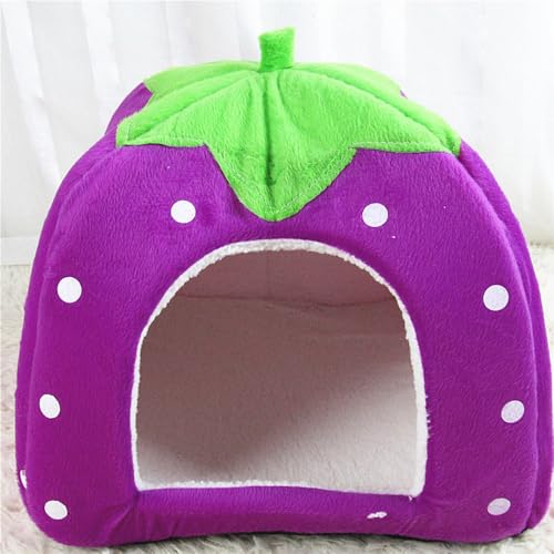 Kuschelhöhle Meerschweinchen Höhle Meerschweinchen Hasen Zubehör SpielzeugWinter Gemütliches Kleintierbetten für Zwergkaninchen (Violett, s) von JACKANNA