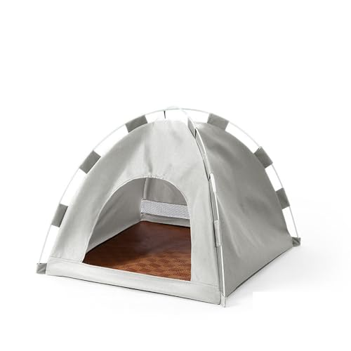 Premium Katzen-Kühlzelt aus atmungsaktivem Material - Tragbar & Waschbar für Indoor/Outdoor - Ideal gegen Sommerhitze (Leicht & Schnellaufbau) (Grau, s) von JACKANNA