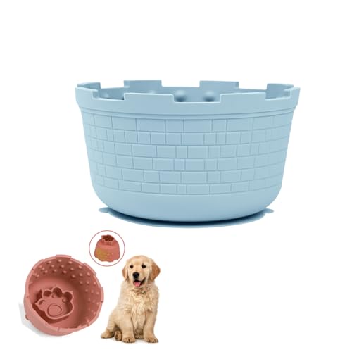 Silikon Hundenapf, Anti Rutsch Hund Feeder Lick Bowl, Futternapf Hund Antischlingnapf Hunde, Anti Dchling Napf, Interaktive Lecknapf für Stress Hundenapf Low Feeder Dog Bowl (Blau) von JACKANNA