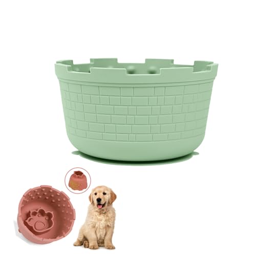 Silikon Hundenapf, Anti Rutsch Hund Feeder Lick Bowl, Futternapf Hund Antischlingnapf Hunde, Anti Dchling Napf, Interaktive Lecknapf für Stress Hundenapf Low Feeder Dog Bowl (Grün) von JACKANNA
