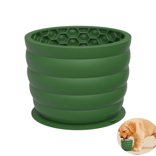 Silikon Schleckmatte, Leckmatte, Slow Feeder Hund Anti Schling Napf mit Saugnapf Schleckmatte Gross für und Welpen (Gelb, s) von JACKANNA