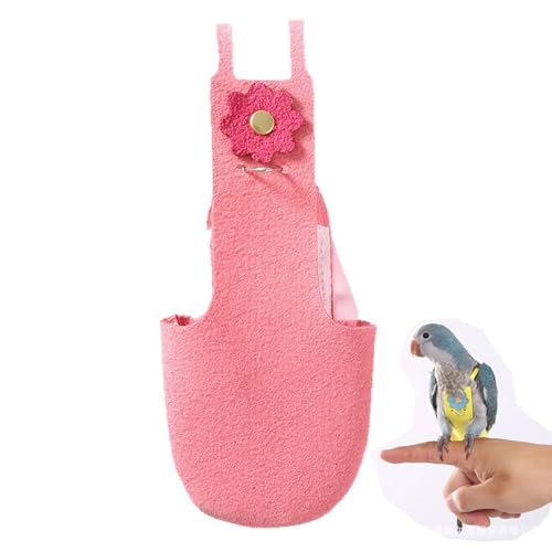 Wiederverwendbare Papageien-Windel mit Leine - Verstellbar & waschbar für alle Vogelarten Wellensittiche, Aras, Kakadus Vogelflug-Windel (Rosa, m) von JACKANNA