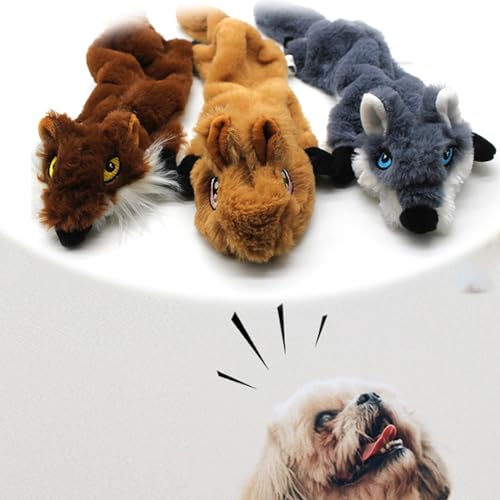 JAMESVAN Skinny Hundespielzeug, Fuchs, Wolf und Eichhörnchen, unzerstörbar, keine Füllung, 3 Stück, 45,7 cm von JAMESVAN