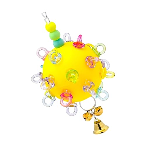 JAMNGHB Sicheres Vogel-Kauspielzeug, hängende Kette, Beißball mit Glocken, für Papageien, Langeweile, reduziert Käfig, Unterhaltungszubehör, Vogel-Trainingsspielzeug JAMNGHB Sicheres Vogel-Kauspielzeug, hängende Kette, Beißball mit Glocken, für Papageien, Langeweile, reduziert Käfig, Unterhaltungszubehör, Vogel-Trainingsspielzeug von JAMNGHB