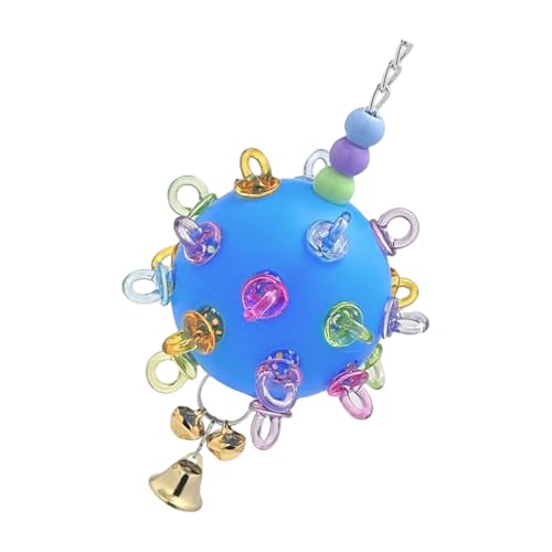 JAMNGHB Sicheres Vogel-Kauspielzeug, hängende Kette, Beißball mit Glocken, für Papageien, Langeweile, reduziert Käfig, Unterhaltungszubehör, Vogel-Trainingsspielzeug JAMNGHB Sicheres Vogel-Kauspielzeug, hängende Kette, Beißball mit Glocken, für Papageien, Langeweile, reduziert Käfig, Unterhaltungszubehör, Vogel-Trainingsspielzeug von JAMNGHB