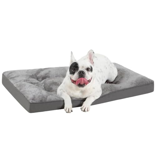 Hundebett, wasserdichte Deluxe-Hundebetten Aus Plüsch Mit Rutschfester Unterseite, Haustier-Schlafmatratze Für Große, Mittelgroße, Jumbo- Und Kleine Hunde-Grey||L121*W76*H5cm von JANEMUA