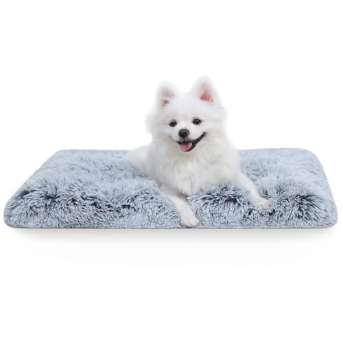 JANEMUA Großes Hundebett, Plüsch-Hundekistenbett, Flauschige, Gemütliche Zwingerunterlage Zum Schlafen Und Zur Linderung Von Angstzuständen-Black White||L60*W45*H3cm von JANEMUA