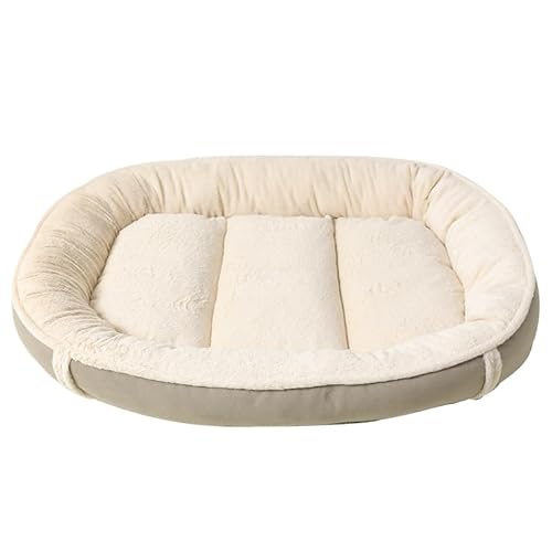 JANEMUA Hundebett, weiches Plüsch-Haustierkissen, Haustierbett mit Rutschfester Unterseite, Schlafverbesserung und Dicker Unterseite für alle Haustiere-Brown||L - 70 x 55 x 13 cm von JANEMUA