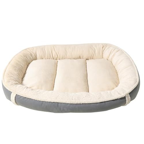 JANEMUA Hundebett, weiches Plüsch-Haustierkissen, Haustierbett mit Rutschfester Unterseite, Schlafverbesserung und Dicker Unterseite für alle Haustiere-Gray||L - 70 x 55 x 13 cm von JANEMUA
