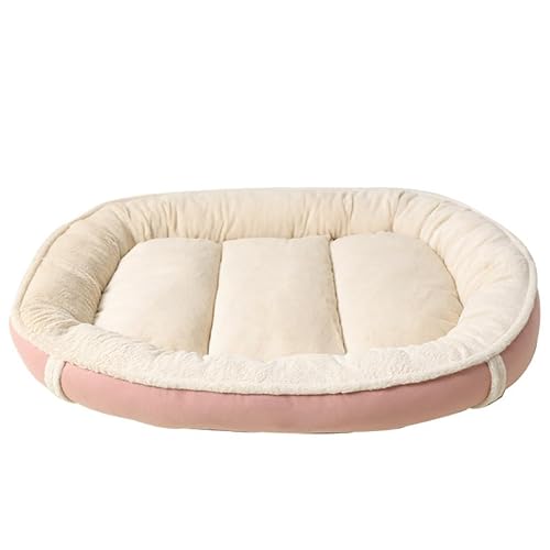 JANEMUA Hundebett, weiches Plüsch-Haustierkissen, Haustierbett mit Rutschfester Unterseite, Schlafverbesserung und Dicker Unterseite für alle Haustiere-Pink||M - 48 x 40 x 12 cm von JANEMUA