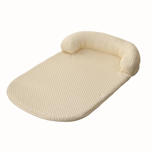 JANEMUA Kühlendes Hundebett mit Wassermatte und Kissen, wasserdichte Kühlmatte für mittelgroße und kleine Hunde, Haustier-Kühlkissen mit sommerkühlem Stoff-Yellow||M - 80 x 60cm von JANEMUA