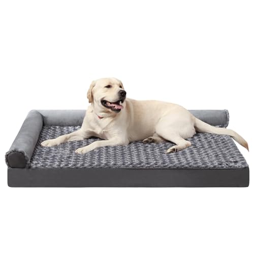 JANEMUA Orthopädisches Hundebett, Memory Foam-Hundebett mit abnehmbaren Polstern und waschbarem Bezug, rutschfeste Haustierbettcouch für die Kiste-Grey||L75xW50xH(7+7.5) cm von JANEMUA
